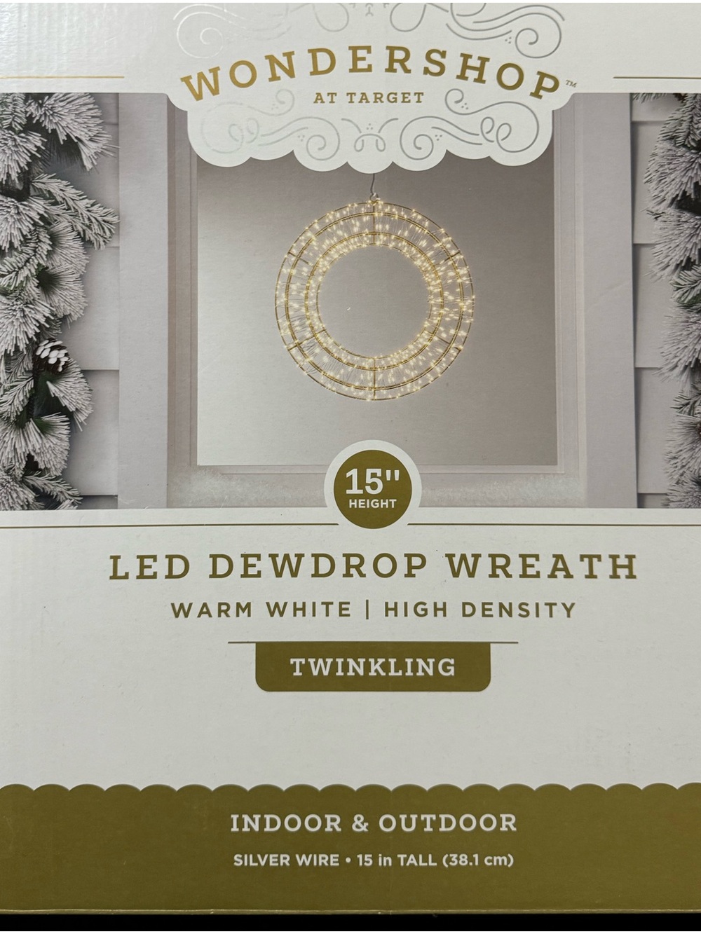 Wondershop Warm White LED Dewdrop Wreath